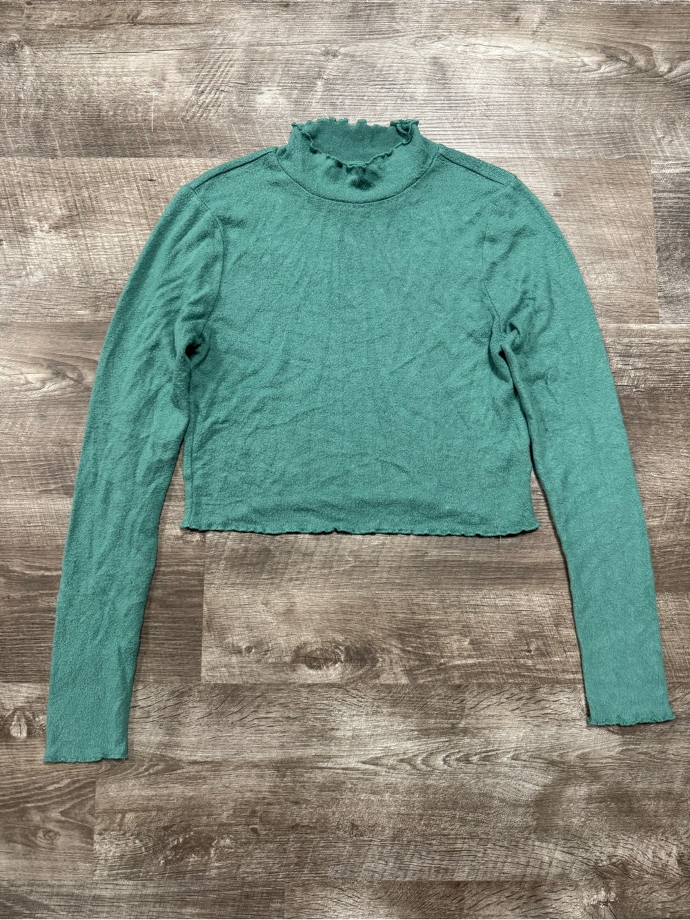 PAC Cares Green High Neck Long Sleeve Shirt Size Medium